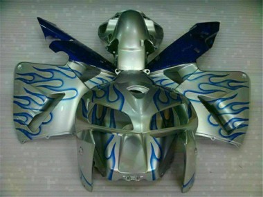 Inexpensive 2005-2006 White Blue Flame Honda CBR600RR Motorcycle Fairing Kit