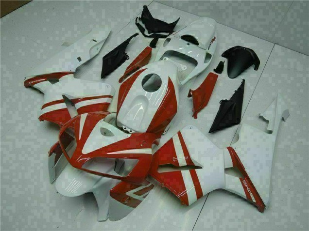 Inexpensive 2005-2006 White Red Honda CBR600RR Motorcycle Fairings Inexpensive 2005-2006 White Red Honda CBR600RR Motorcycle Fairings