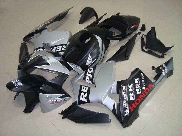 Inexpensive 2005-2006 Matte Black Silver Repsol Honda CBR600RR Bike Fairings Inexpensive 2005-2006 Matte Black Silver Repsol Honda CBR600RR Bike Fairings