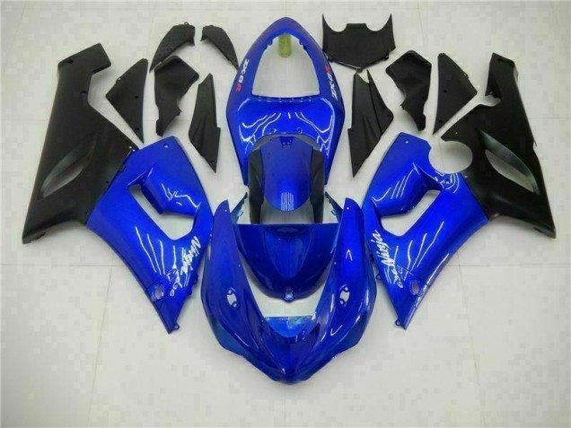 Inexpensive 2005-2006 Blue Kawasaki ZX6R Motorcycle Fairing Kit