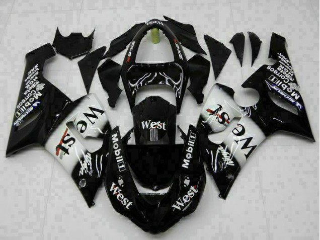 Inexpensive 2005-2006 Black Kawasaki ZX6R Bike Fairings Inexpensive 2005-2006 Black Kawasaki ZX6R Bike Fairings