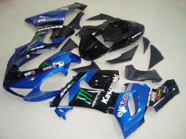 Inexpensive 2005-2006 Blue Monster Kawasaki ZX6R Moto Fairings