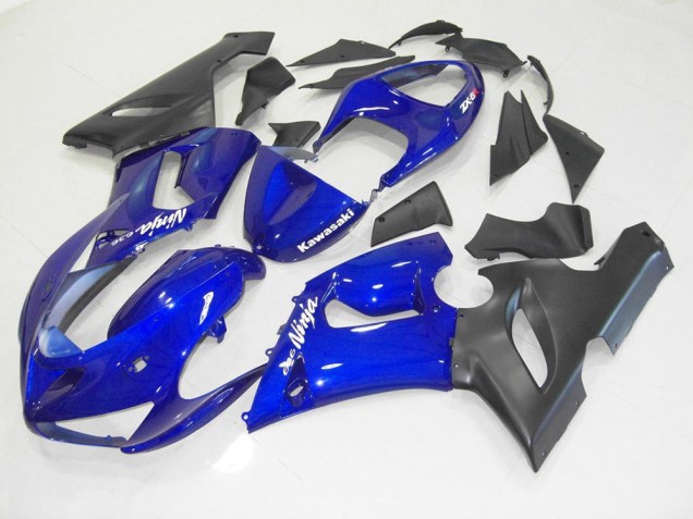 Inexpensive 2005-2006 Blue Black Kawasaki ZX6R Motorcycle Fairing Inexpensive 2005-2006 Blue Black Kawasaki ZX6R Motorcycle Fairing