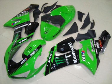 Inexpensive 2005-2006 Green Monster Kawasaki ZX6R Motorcycle Fairing Kit