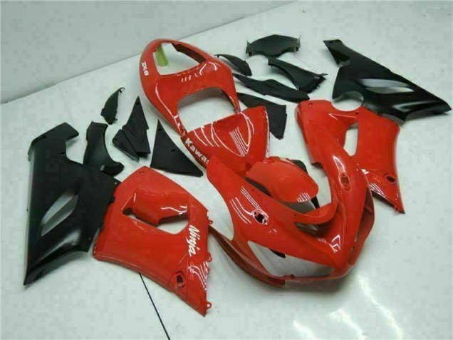 Inexpensive 2005-2006 Red Kawasaki ZX6R Bike Fairing Kit Inexpensive 2005-2006 Red Kawasaki ZX6R Bike Fairing Kit