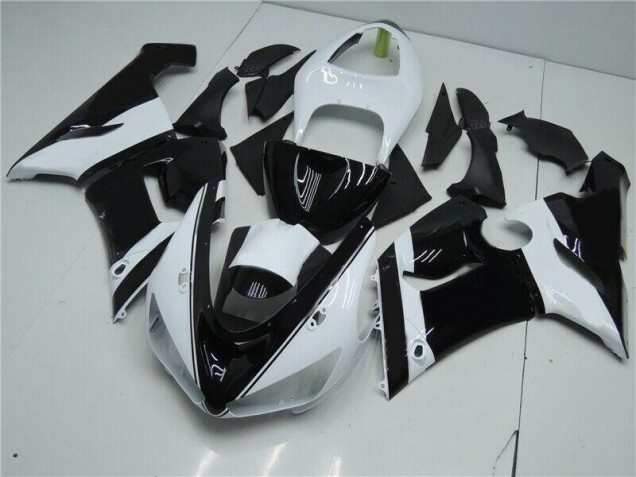 Inexpensive 2005-2006 Black White Kawasaki ZX6R Moto Fairings Inexpensive 2005-2006 Black White Kawasaki ZX6R Moto Fairings