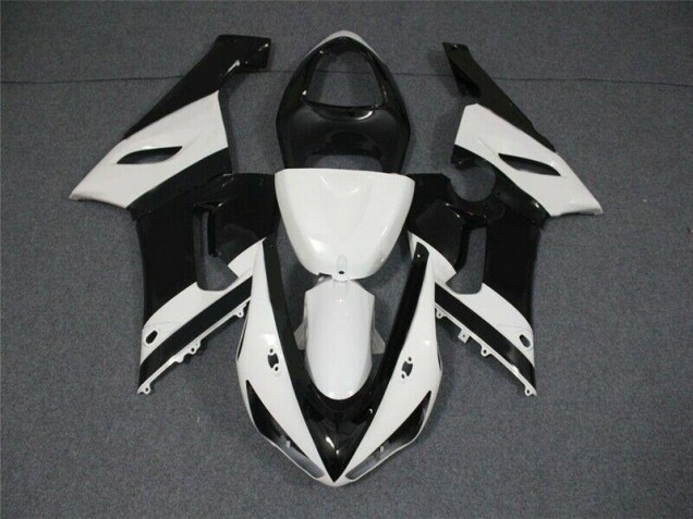 Inexpensive 2005-2006 Black White Kawasaki ZX6R Motorcycle Replacement Fairings Inexpensive 2005-2006 Black White Kawasaki ZX6R Motorcycle Replacement Fairings