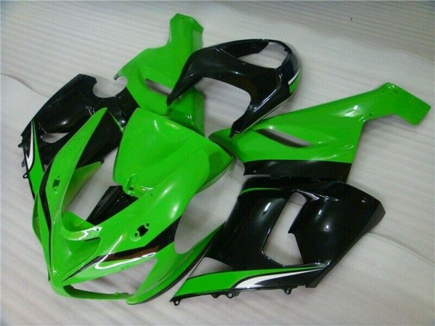 Inexpensive 2005-2006 Green White Black Kawasaki ZX6R Motorcyle Fairings Inexpensive 2005-2006 Green White Black Kawasaki ZX6R Motorcyle Fairings