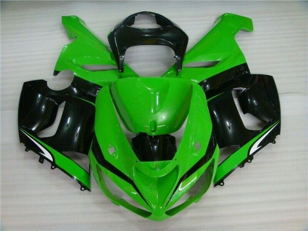Inexpensive 2005-2006 Green White Black Kawasaki ZX6R Motorcyle Fairings Inexpensive 2005-2006 Green White Black Kawasaki ZX6R Motorcyle Fairings