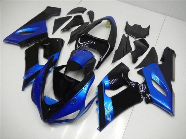 Inexpensive 2005-2006 Blue Black Kawasaki ZX6R Motorcycle Fairing Kits Inexpensive 2005-2006 Blue Black Kawasaki ZX6R Motorcycle Fairing Kits