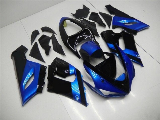 Inexpensive 2005-2006 Blue Black Kawasaki ZX6R Motorcycle Fairing Kits Inexpensive 2005-2006 Blue Black Kawasaki ZX6R Motorcycle Fairing Kits