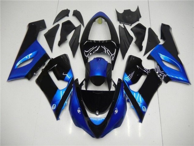 Inexpensive 2005-2006 Blue Black Kawasaki ZX6R Motorcycle Fairing Kits Inexpensive 2005-2006 Blue Black Kawasaki ZX6R Motorcycle Fairing Kits