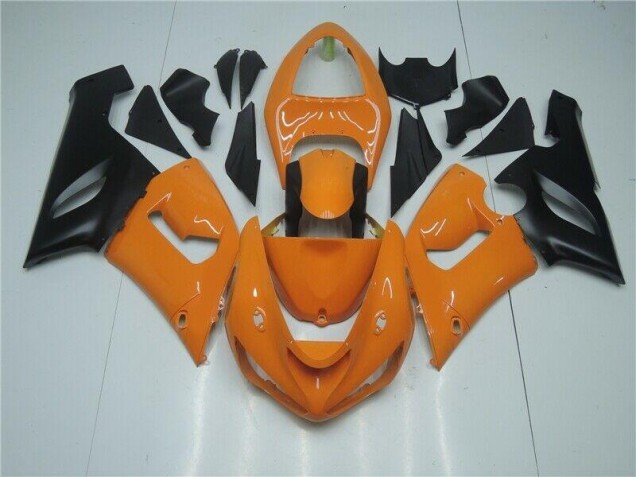 Inexpensive 2005-2006 Orange Black Kawasaki ZX6R Bike Fairings Inexpensive 2005-2006 Orange Black Kawasaki ZX6R Bike Fairings