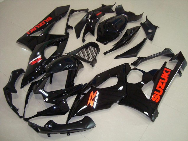 Inexpensive 2005-2006 Glossy Black Red Sticker Suzuki GSXR 1000 Bike Fairing