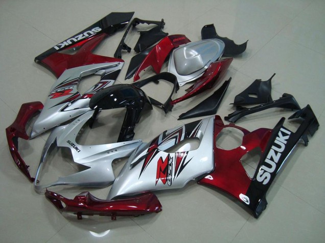 Inexpensive 2005-2006 Silver Red Suzuki GSXR 1000 Bike Fairings