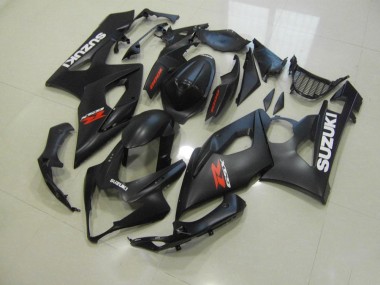 Inexpensive 2005-2006 Matte Black with White Decals Suzuki GSXR 1000 Bike Fairing Kit