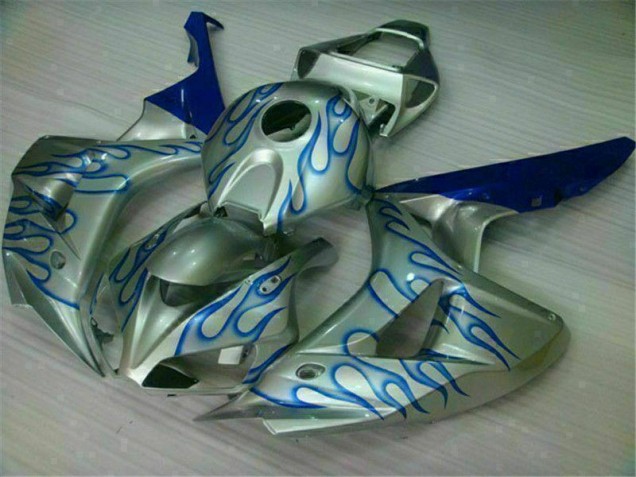 Inexpensive 2006-2007 Blue Flame Silver Honda CBR1000RR Motorcycle Fairing Kits Inexpensive 2006-2007 Blue Flame Silver Honda CBR1000RR Motorcycle Fairing Kits