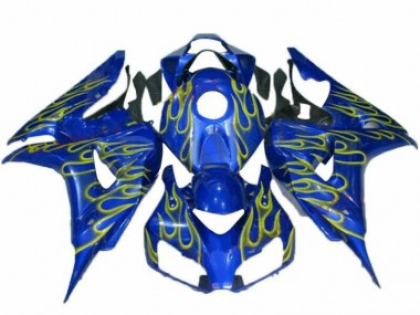 Inexpensive 2006-2007 Yellow Flame Blue Honda CBR1000RR Replacement Fairings