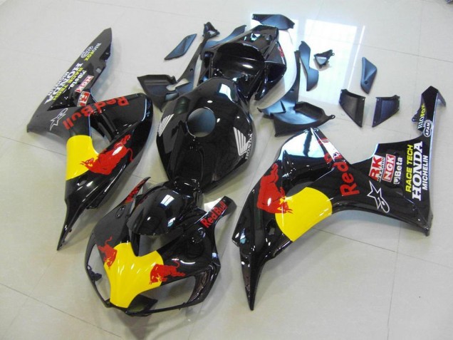 Inexpensive 2006-2007 Black Red Bull Honda CBR1000RR Bike Fairing Kit