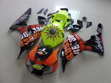 Inexpensive 2006-2007 Rossi Fluro Green Honda CBR1000RR Motorcyle Fairings