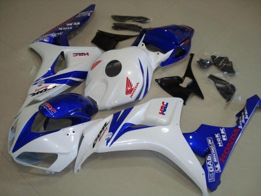 Inexpensive 2006-2007 White and Blue Honda CBR1000RR Replacement Fairings