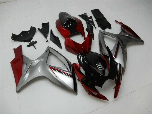 Inexpensive 2006-2007 Red Silver Suzuki GSXR 600/750 Bike Fairing Kit Inexpensive 2006-2007 Red Silver Suzuki GSXR 600/750 Bike Fairing Kit