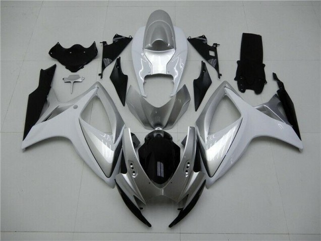 Inexpensive 2006-2007 Silver Suzuki GSXR 600/750 Motorcycle Fairings Kits Inexpensive 2006-2007 Silver Suzuki GSXR 600/750 Motorcycle Fairings Kits