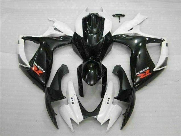 Inexpensive 2006-2007 White Black Suzuki GSXR 600/750 Motorcycle Fairings Kit Inexpensive 2006-2007 White Black Suzuki GSXR 600/750 Motorcycle Fairings Kit