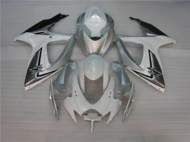 Inexpensive 2006-2007 White Silver Suzuki GSXR 600/750 Motorcycle Fairing