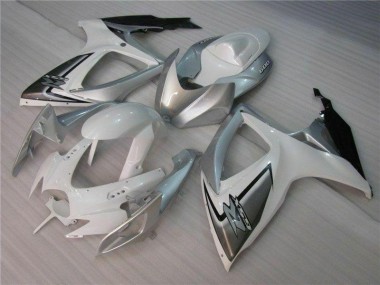 Inexpensive 2006-2007 White Silver Suzuki GSXR 600/750 Bike Fairings
