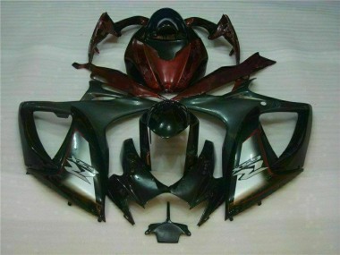 Inexpensive 2006-2007 Black Red Suzuki GSXR 600/750 Motorcycle Fairings