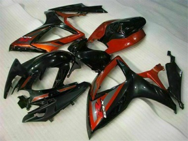 Inexpensive 2006-2007 Black Red Suzuki GSXR 600/750 Motorcycle Fairing Kits