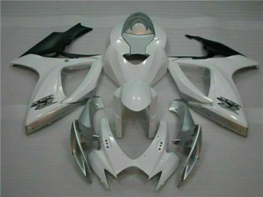 Inexpensive 2006-2007 White Silver Suzuki GSXR 600/750 Motorcycle Fairing Kit
