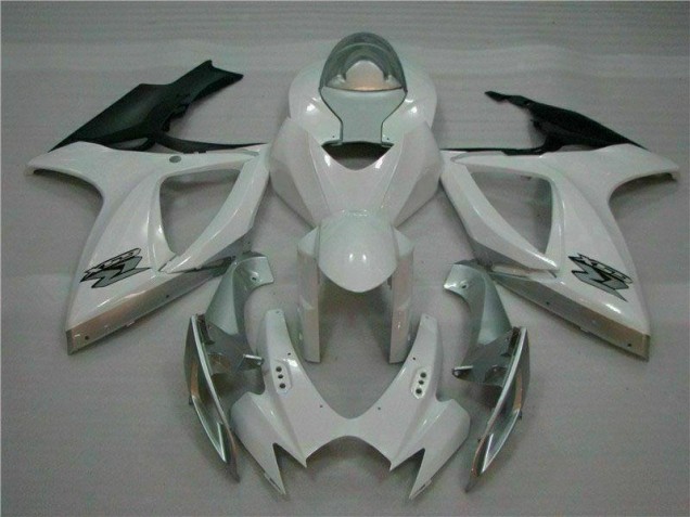 Inexpensive 2006-2007 White Silver Suzuki GSXR 600/750 Motorcycle Fairing Kit Inexpensive 2006-2007 White Silver Suzuki GSXR 600/750 Motorcycle Fairing Kit