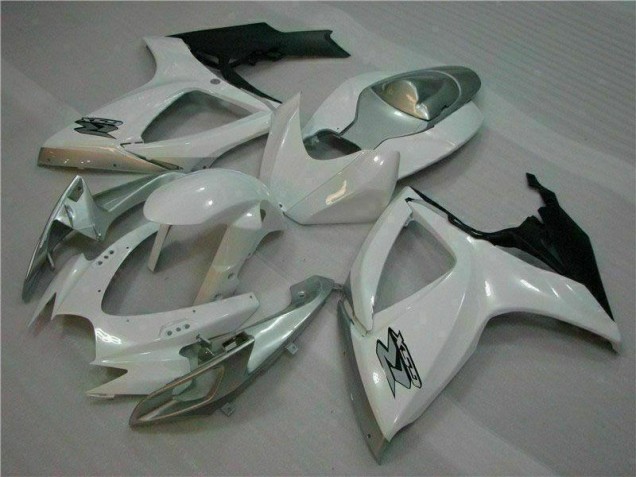 Inexpensive 2006-2007 White Silver Suzuki GSXR 600/750 Motorcycle Fairings Kit Inexpensive 2006-2007 White Silver Suzuki GSXR 600/750 Motorcycle Fairings Kit