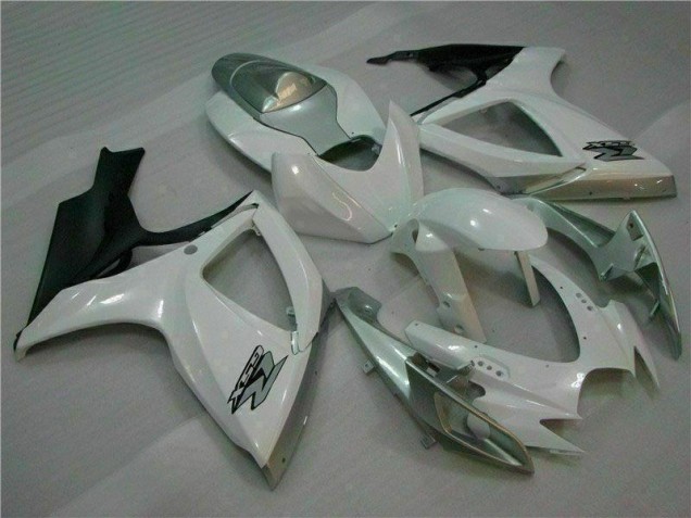 Inexpensive 2006-2007 White Silver Suzuki GSXR 600/750 Motorcycle Fairings Kit Inexpensive 2006-2007 White Silver Suzuki GSXR 600/750 Motorcycle Fairings Kit