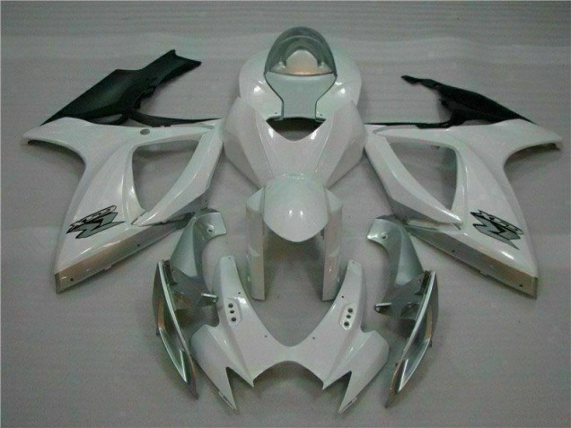 Inexpensive 2006-2007 White Silver Suzuki GSXR 600/750 Motorcycle Fairings Kit Inexpensive 2006-2007 White Silver Suzuki GSXR 600/750 Motorcycle Fairings Kit
