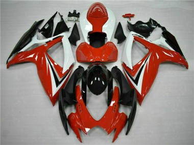 Inexpensive 2006-2007 Red White Suzuki GSXR 600/750 Motorcycle Fairings Kits
