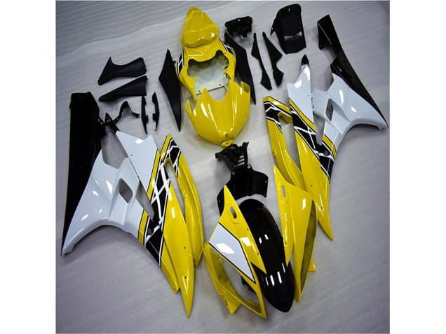 Inexpensive 2006-2007 Yellow White Black Yamaha YZF R6 Motorbike Fairing Kits