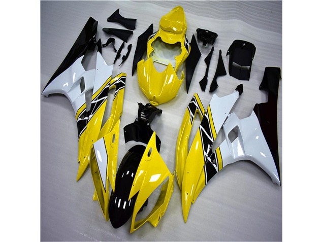 Inexpensive 2006-2007 Yellow White Black Yamaha YZF R6 Motorbike Fairing Kits