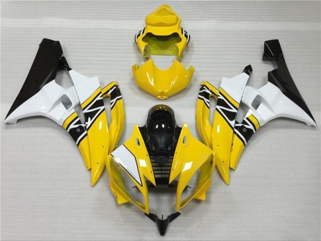 Inexpensive 2006-2007 Yellow White Black Yamaha YZF R6 Motorbike Fairing Kits