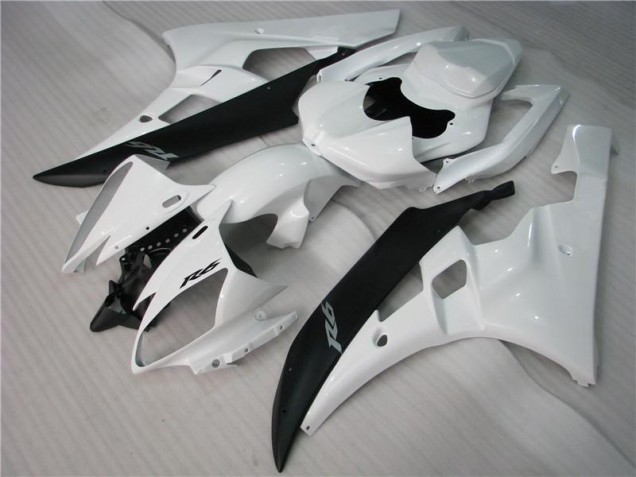 Inexpensive 2006-2007 White Black Yamaha YZF R6 Motorcycle Bodywork Inexpensive 2006-2007 White Black Yamaha YZF R6 Motorcycle Bodywork