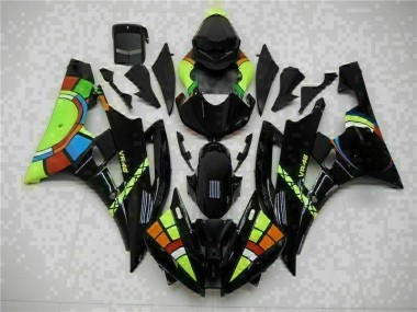Inexpensive 2006-2007 Black Yamaha YZF R6 Motorcycle Replacement Fairings