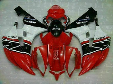 Inexpensive 2006-2007 Red White Yamaha YZF R6 Motorcycle Fairings