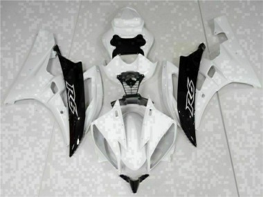 Inexpensive 2006-2007 White Black Yamaha YZF R6 Bike Fairings