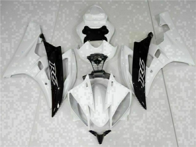 Inexpensive 2006-2007 White Black Yamaha YZF R6 Bike Fairings Inexpensive 2006-2007 White Black Yamaha YZF R6 Bike Fairings