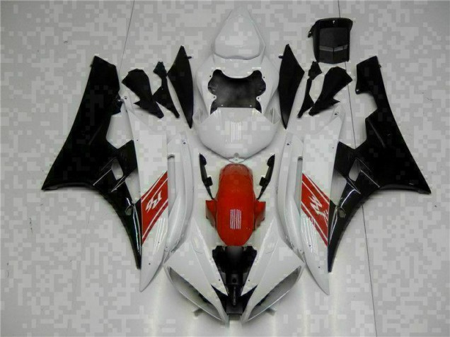 Inexpensive 2006-2007 White Black Yamaha YZF R6 Motorbike Fairing Inexpensive 2006-2007 White Black Yamaha YZF R6 Motorbike Fairing
