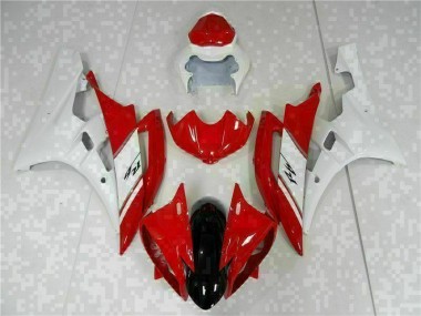 Inexpensive 2006-2007 Red White Yamaha YZF R6 Motorcyle Fairings