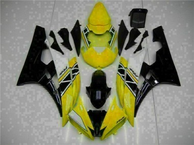 Inexpensive 2006-2007 Yellow Black Yamaha YZF R6 Motorcycle Fairing Kit