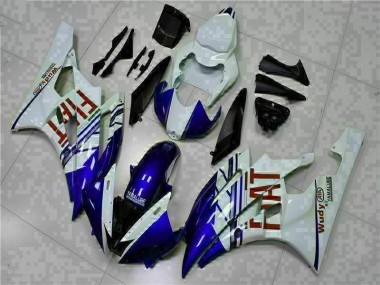 Inexpensive 2006-2007 White Blue Yamaha YZF R6 Bike Fairings & Bodywork